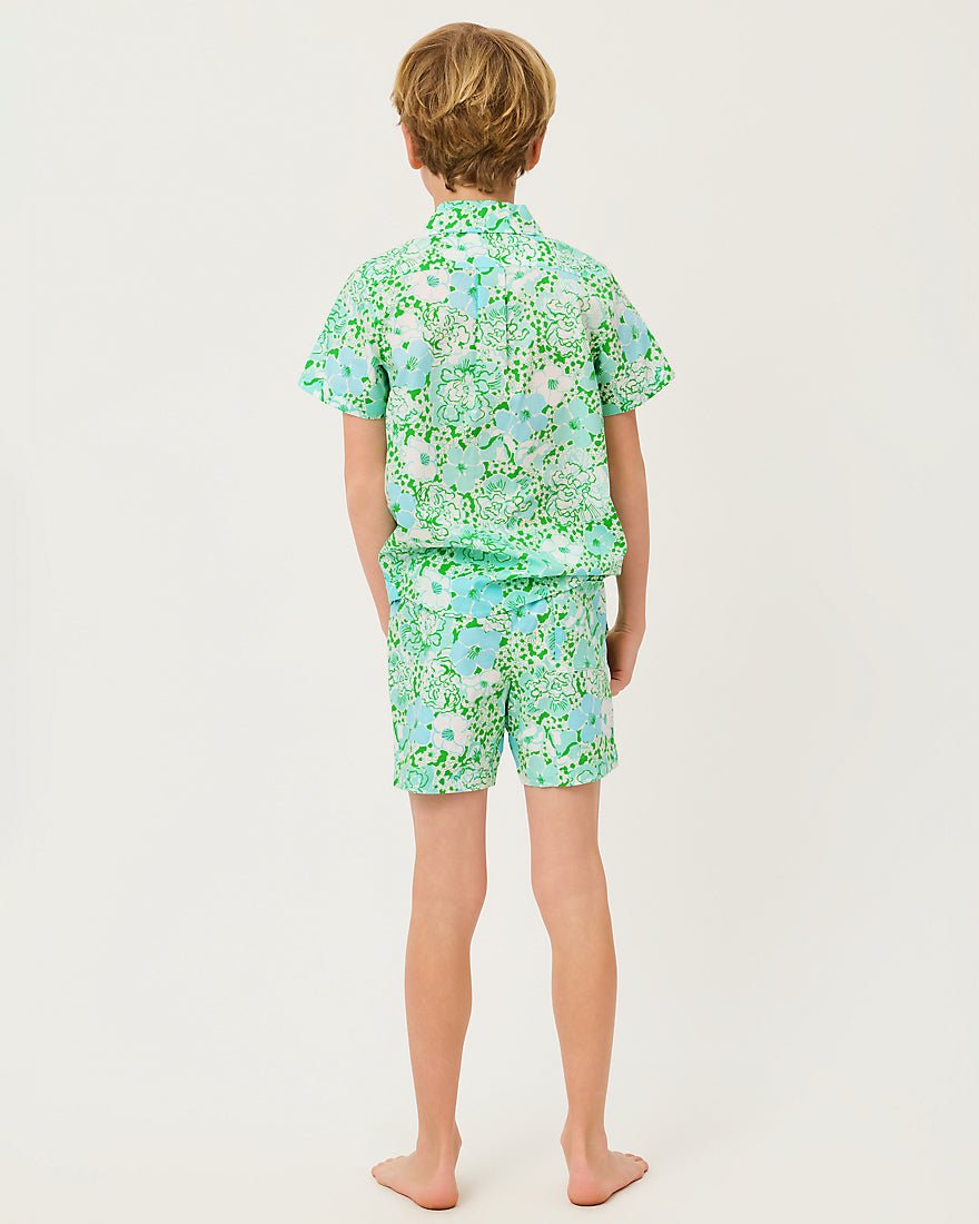 Lilly Pulitzer - Boys Ollie Short - Mint Condition Burst Of Joy