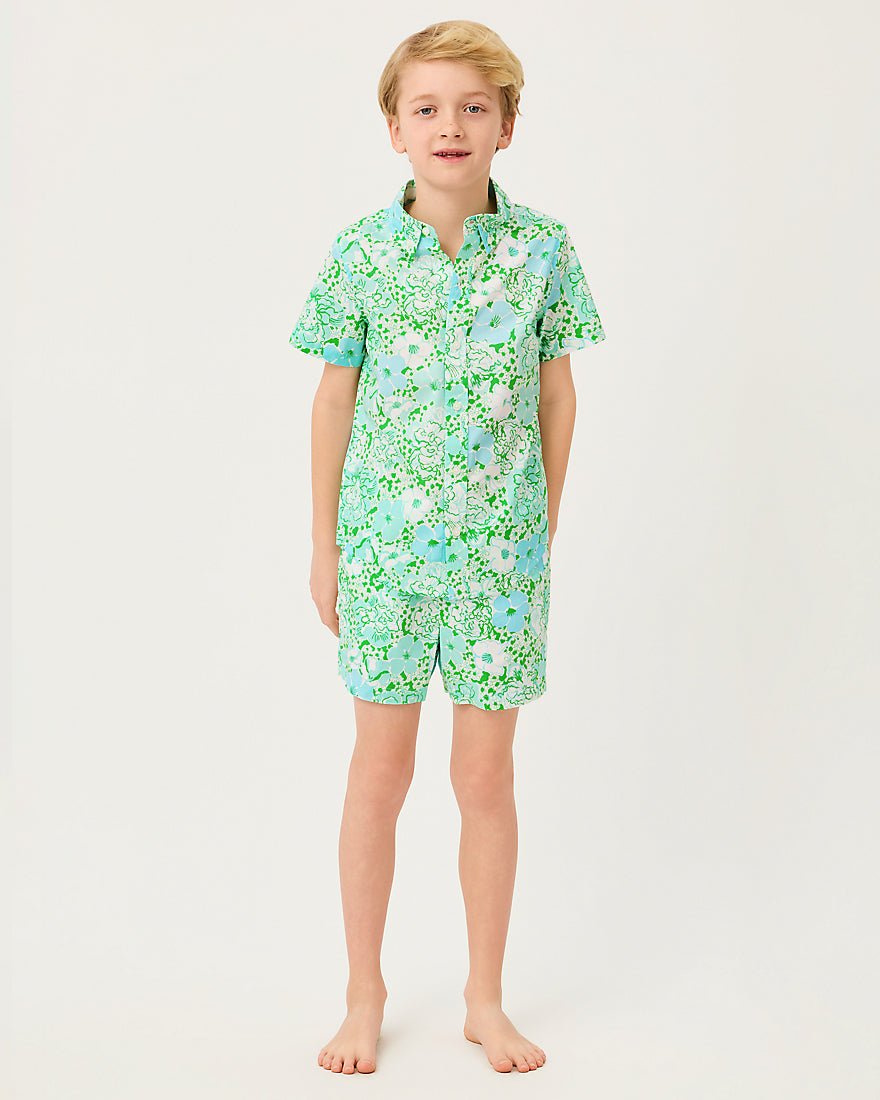 Lilly Pulitzer - Boys Ollie Short - Mint Condition Burst Of Joy