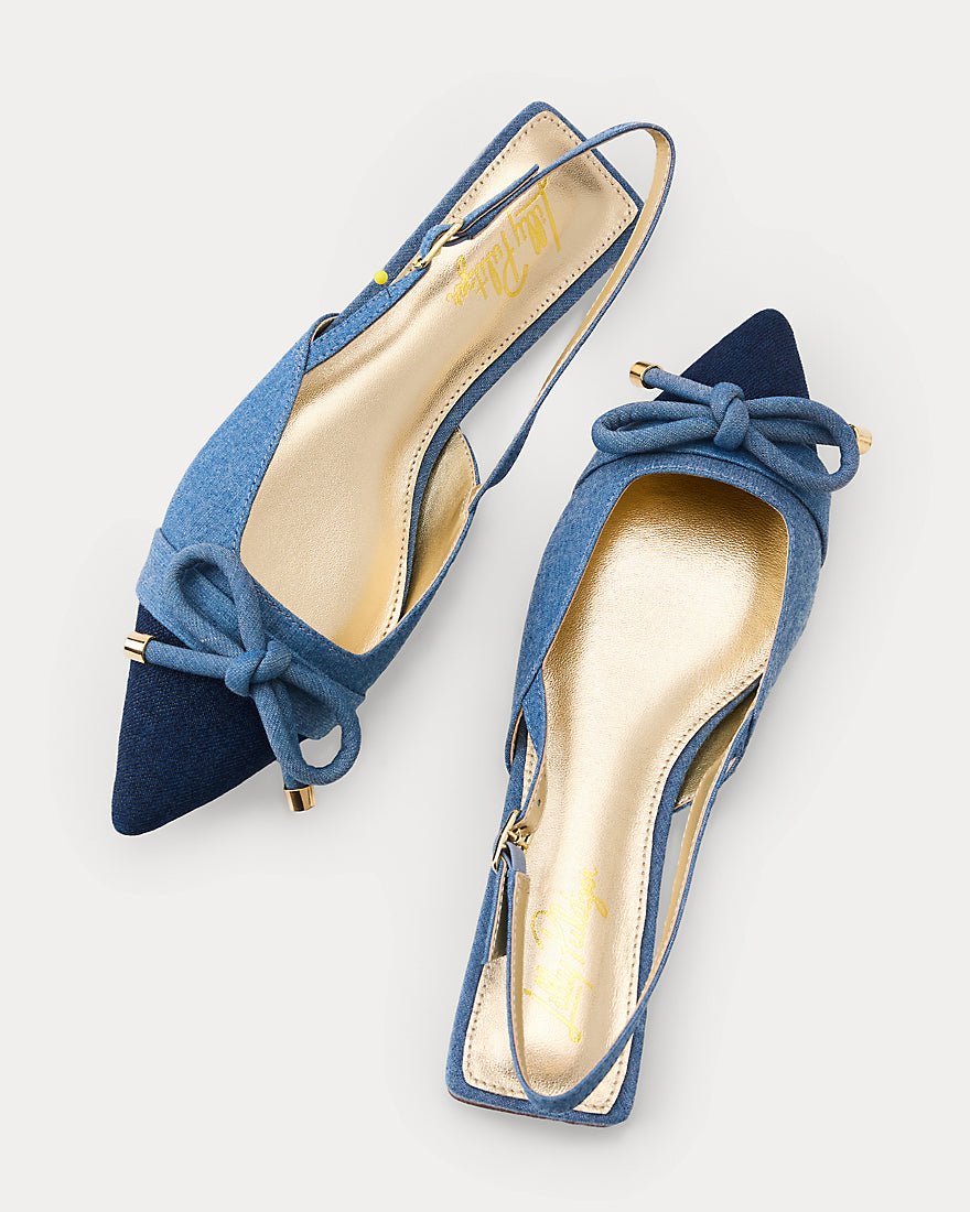 Lilly Pulitzer - Brit Denim Bow Slingback - Light Wash