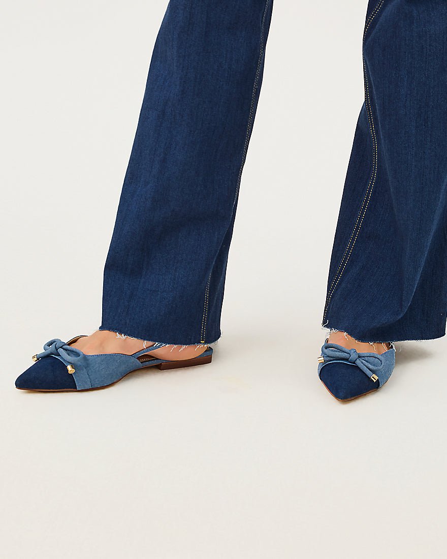 Lilly Pulitzer - Brit Denim Bow Slingback - Light Wash