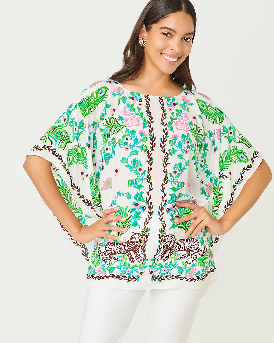 Lilly Pulitzer - Brittina Tunic Top - Resort White Royal Zoo