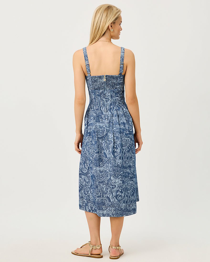 Lilly Pulitzer - Calloway Midi Dress - Indigo All Day Chambray Paisley Parade Pigment