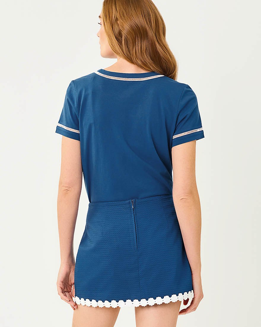Lilly Pulitzer - Clairmont Ladder Lace Knit Top - Starlight Navy