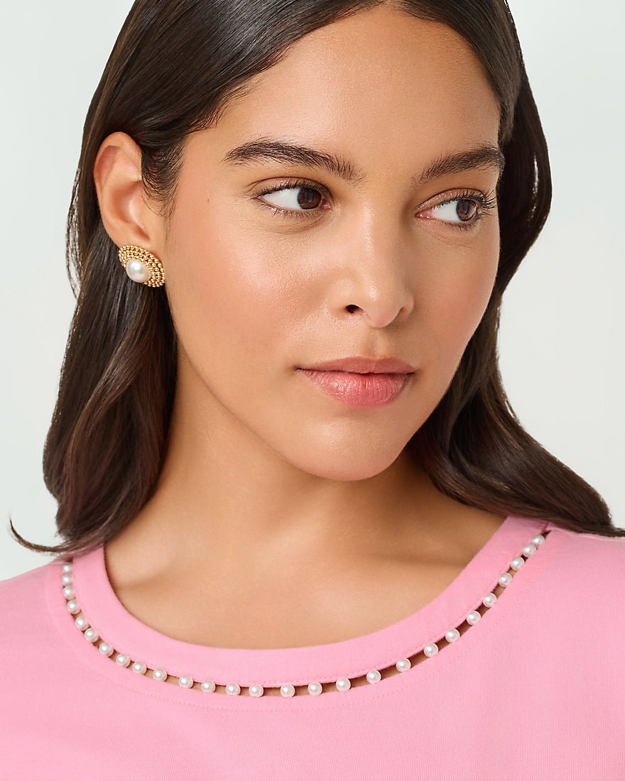 Lilly Pulitzer - Clairmont Pearl Knit Top - Conch Shell Pink