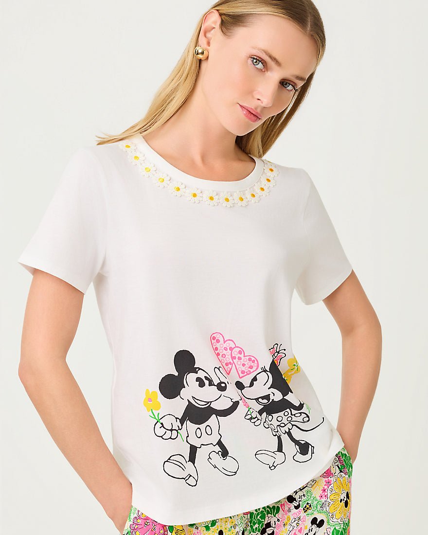 Lilly Pulitzer - Clairmont Trimmed Knit Top - Multi Throwback Disney Graphic