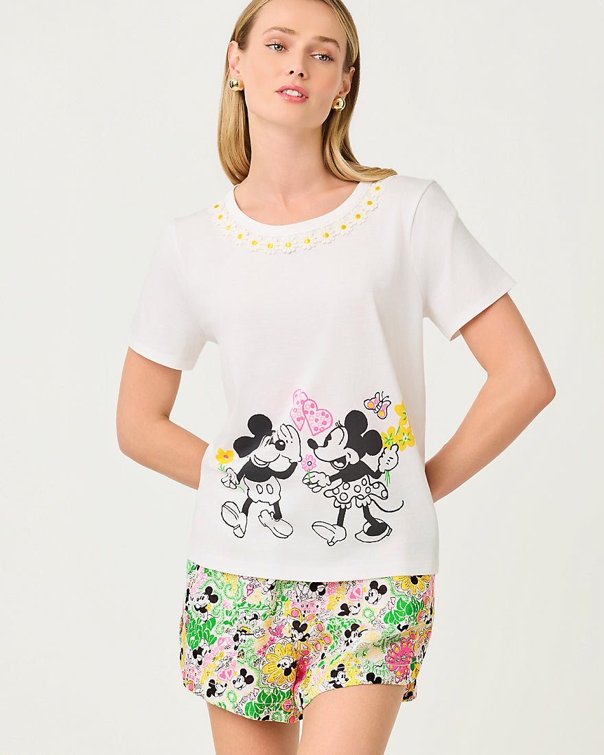 Lilly Pulitzer - Clairmont Trimmed Knit Top - Multi Throwback Disney Graphic