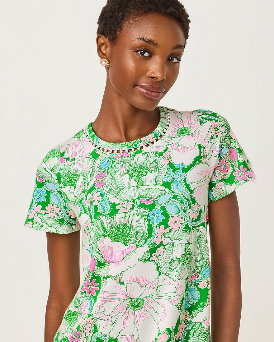 Lilly Pulitzer - Cody Short Sleeve Dress - Putting Green Poppyland