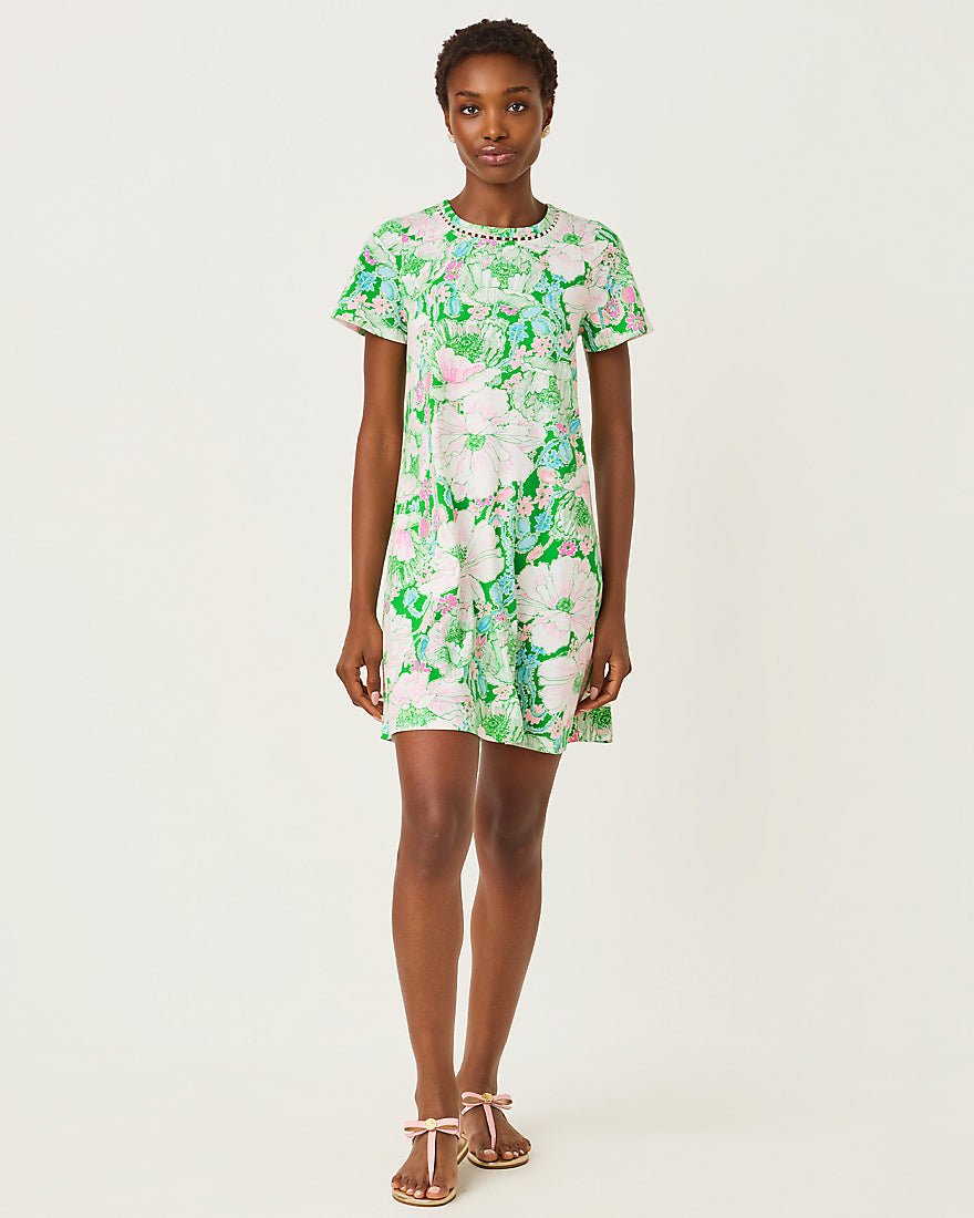 Lilly Pulitzer - Cody Short Sleeve Dress - Putting Green Poppyland