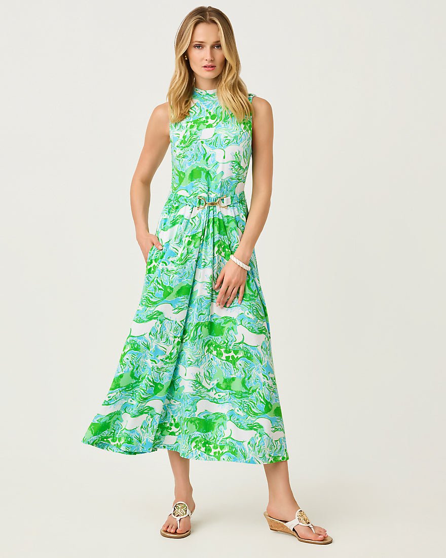 Lilly Pulitzer - Colman Midi Dress - Capri Blue Galloping Gals