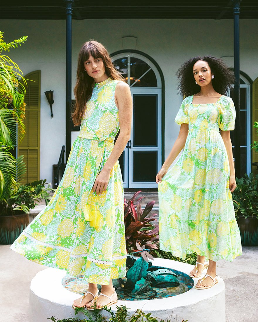 Lilly Pulitzer Colman Midi Dress - Crocodile Green Mumbo Jumbo