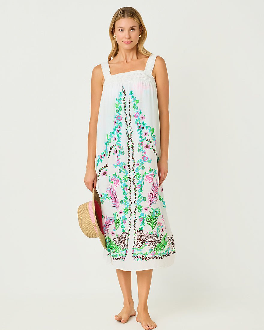 Lilly Pulitzer - Colwin Midi Coverup - Resort White Royal Zoo