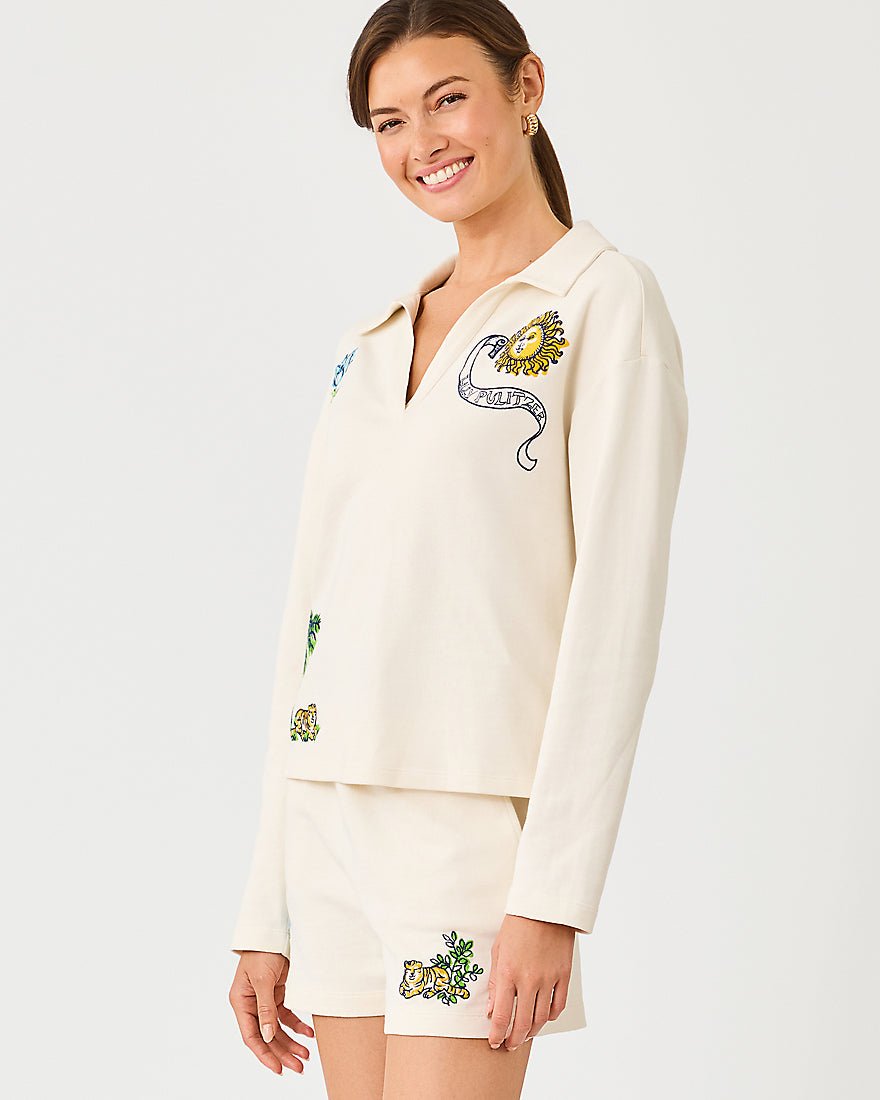 Lilly Pulitzer - Corvaya Pullover - Multi Tropical Embellishment
