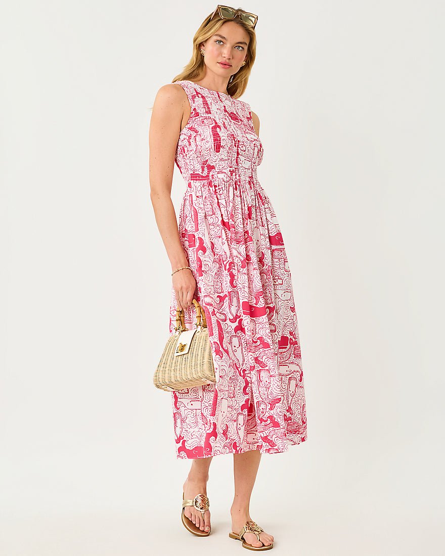 Daisey Smocked Midi Dress