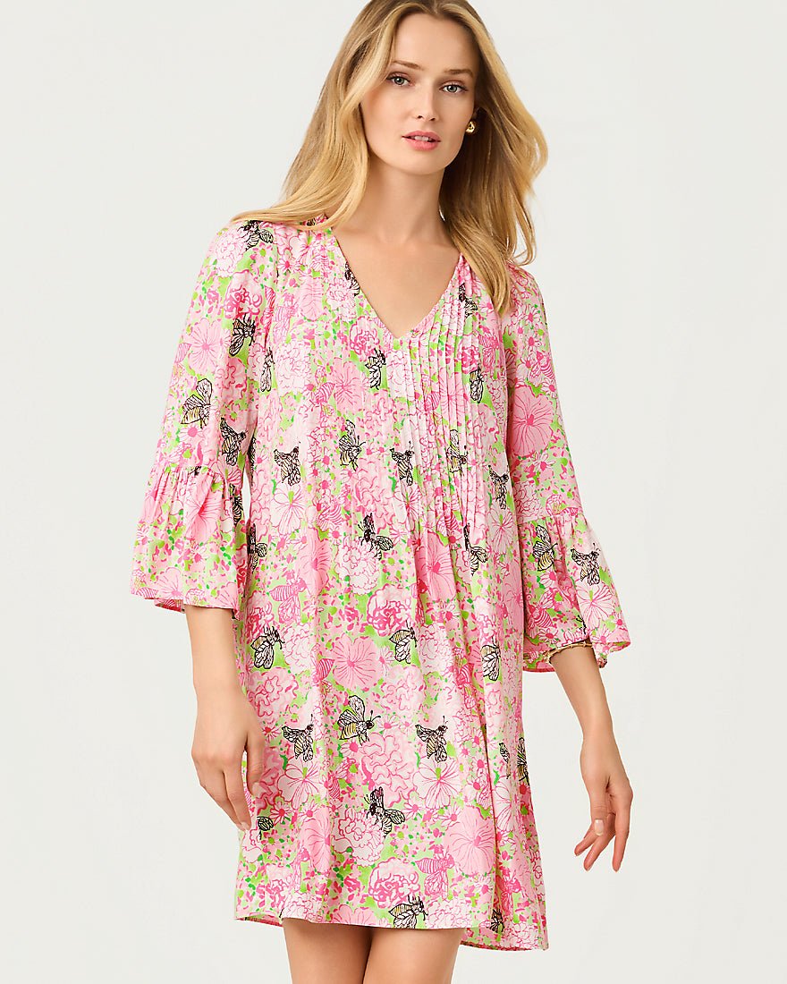 Lilly Pulitzer - Danika Three Quarter Sleeve Tunic Dress - Pistachio Macaron Bees Knees