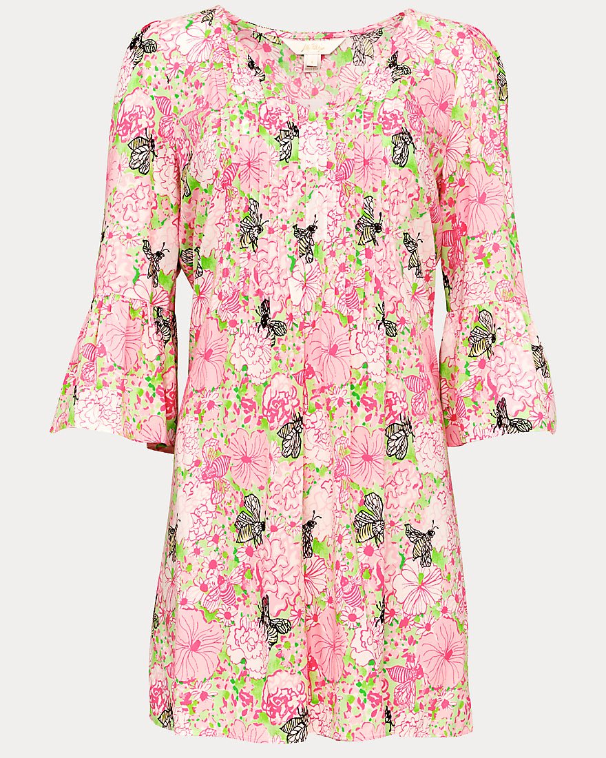Lilly Pulitzer - Danika Three Quarter Sleeve Tunic Dress - Pistachio Macaron Bees Knees