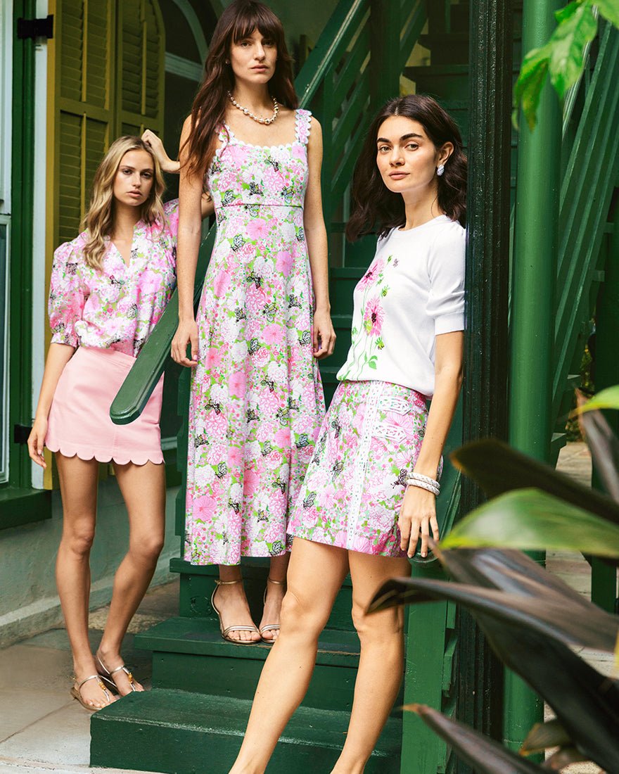 Lilly Pulitzer - Daye Mini Skort - Pistachio Macaron Bees Knees