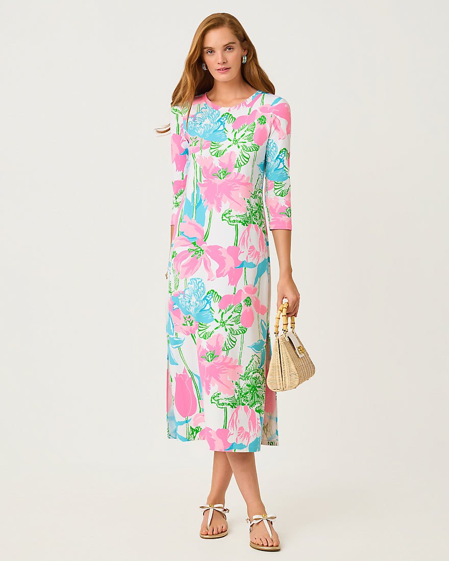 Lilly Pulitzer - Deena Upf 50 Plus Dress - Resort White Oversized Viney Liney