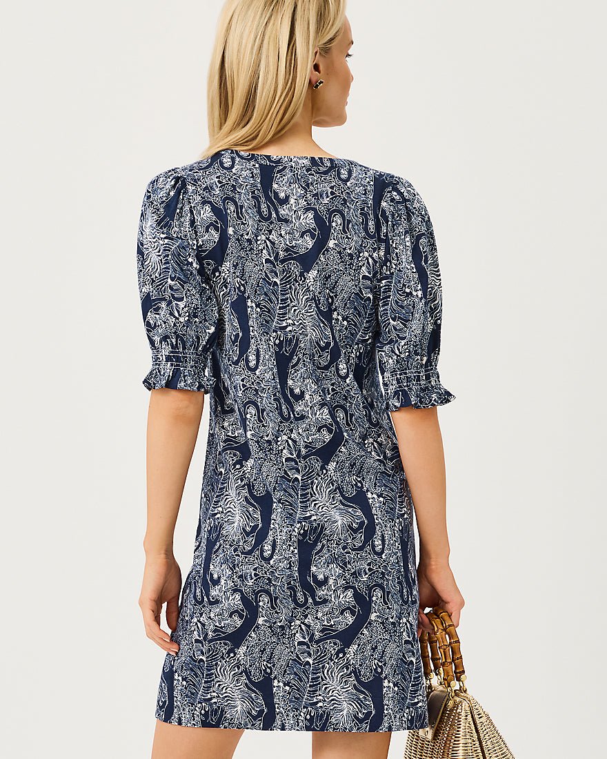 Lilly Pulitzer - Delsie Dress - Low Tide Navy Lil Palm Prowl