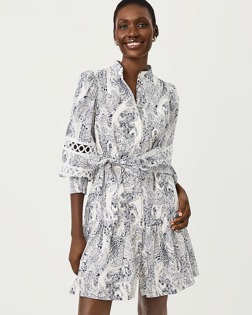 Lilly Pulitzer - Drena Dress - Coconut Lil Palm Prowl