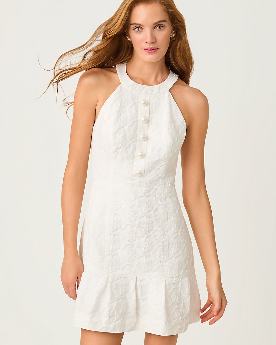 Lilly Pulitzer - Drusilla Skirted Romper - Resort White Floral Jacquard