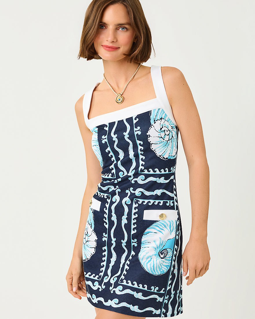 Lilly Pulitzer - Duffy Shift Dress - Low Tide Navy Shell Shine