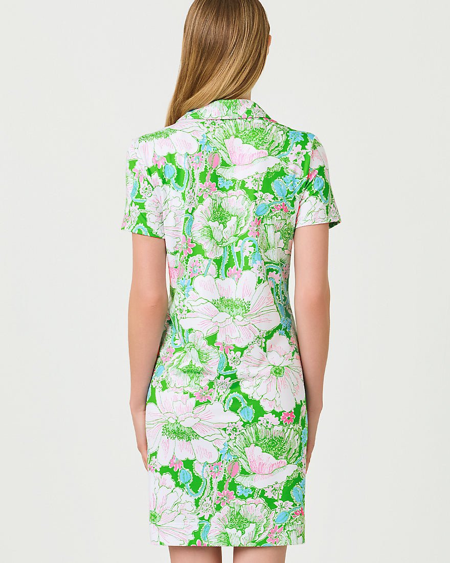 Lilly Pulitzer - Dune Upf 50 Plus Short Sleeve Dress - Putting Green Poppyland