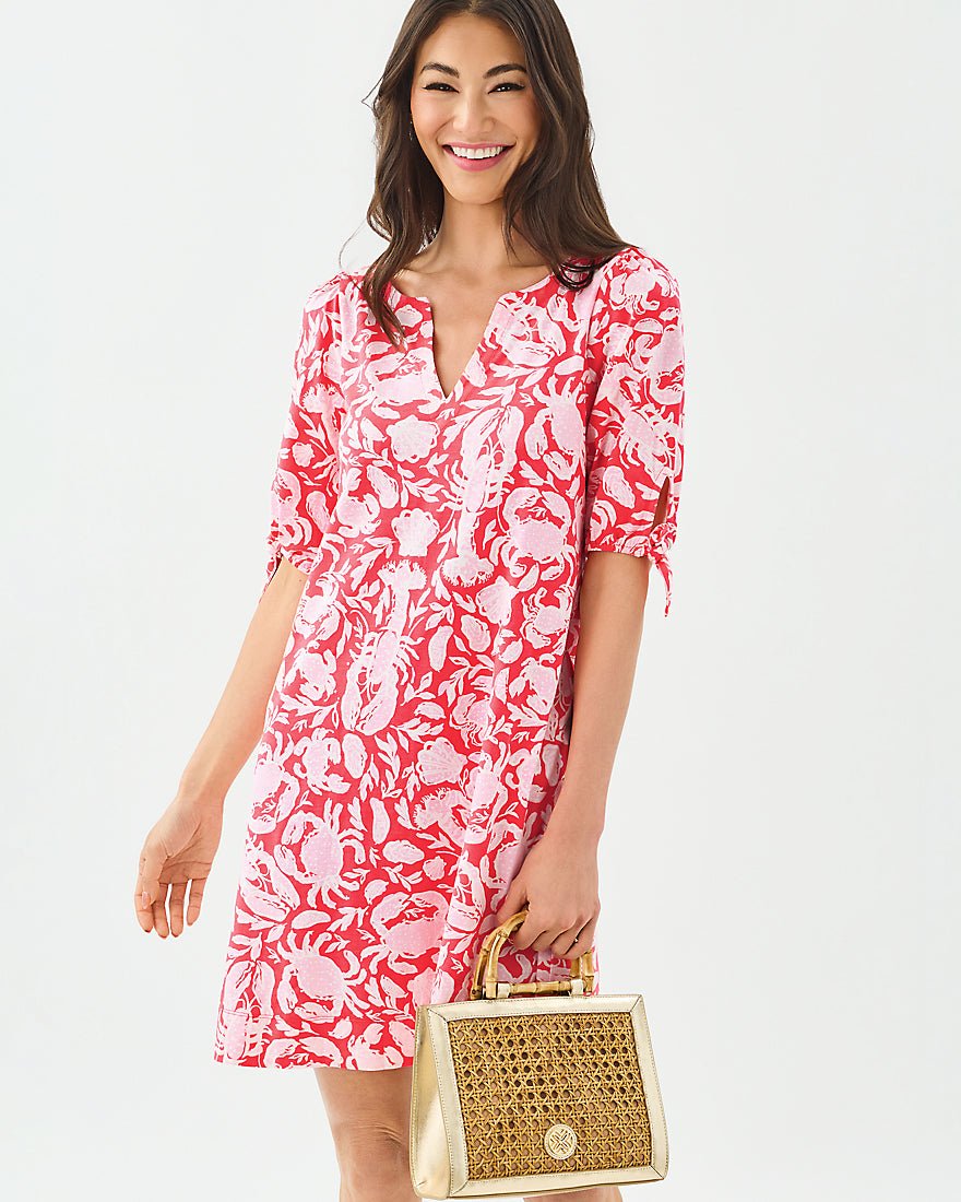 Lilly Pulitzer - Easley Short Sleeve Dress - Cane Coral Crab Collab