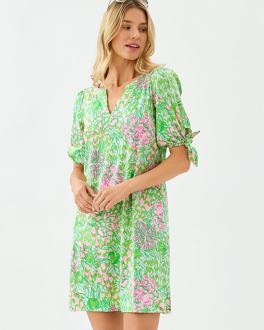 Lilly Pulitzer - Easley Short Sleeve Dress - Fauna Green Lime Feeling Good