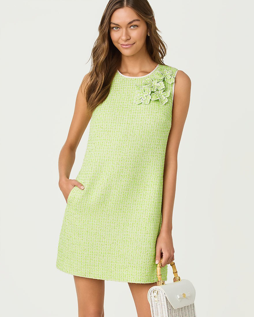 Lilly Pulitzer - Edita Boucle Shift Dress - Crocodile Green Fantasy Boucle