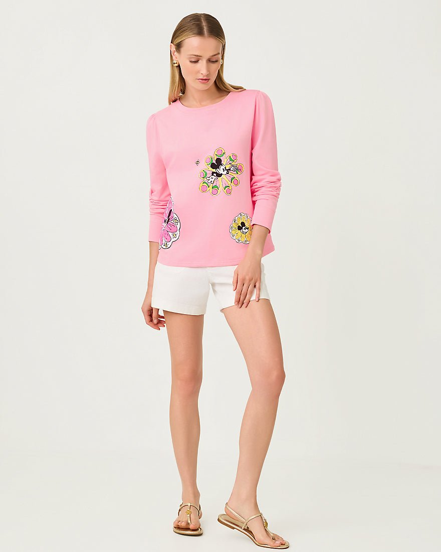 Lilly Pulitzer - Elmaria Puff Sleeve Sweatshirt - Conch Shell Pink Throwback Disney Graphic