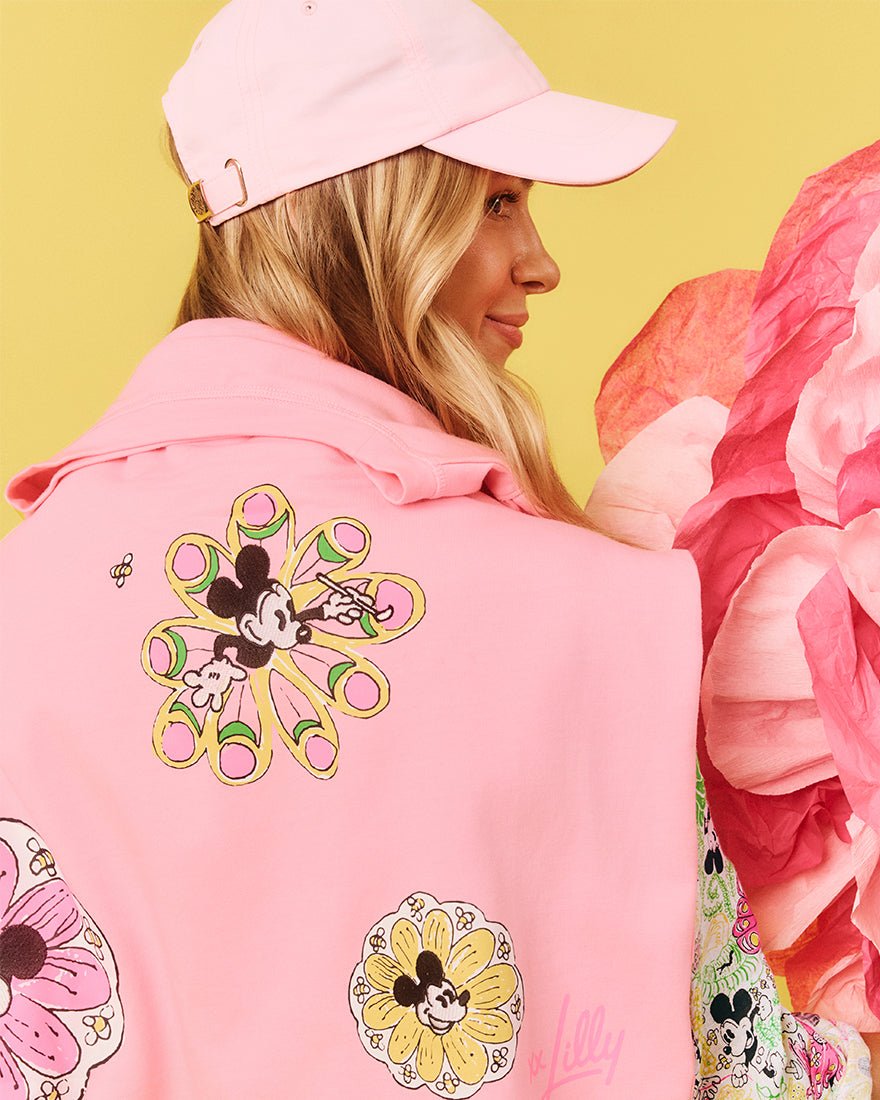 Lilly Pulitzer - Elmaria Puff Sleeve Sweatshirt - Conch Shell Pink Throwback Disney Graphic