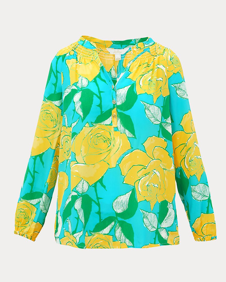 Lilly Pulitzer - Elsa Top - Blue Curaco Rose Bud
