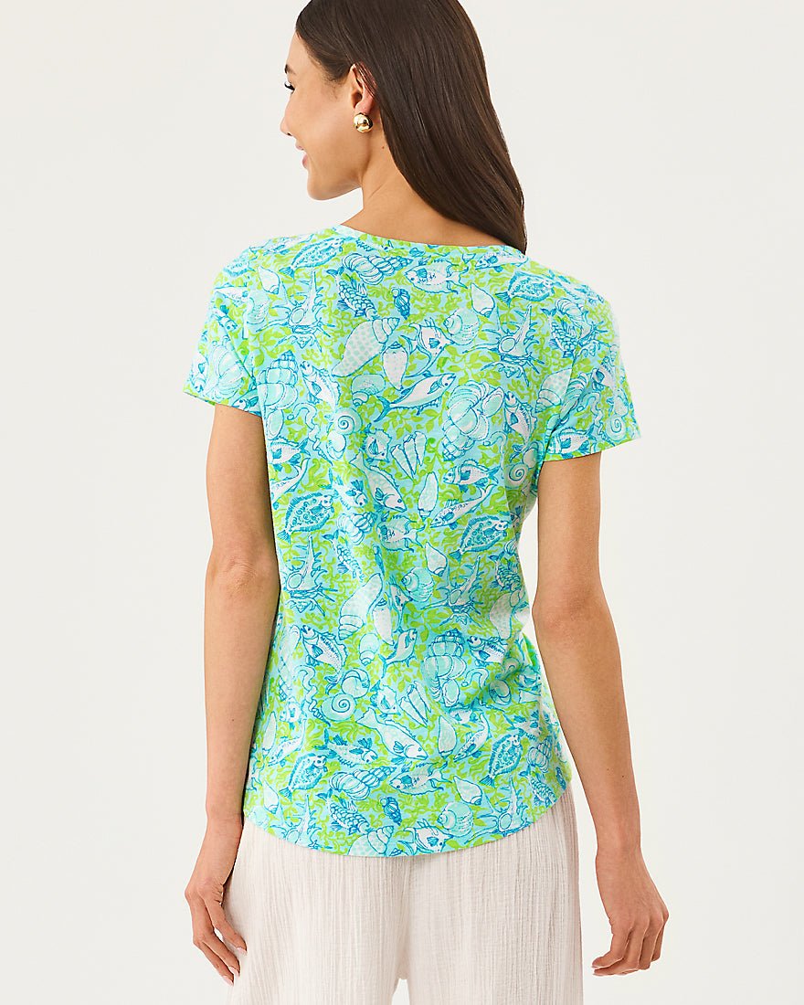 Lilly Pulitzer - Etta Scoop Neck Top - Day Dream Blue Throw Me A Line
