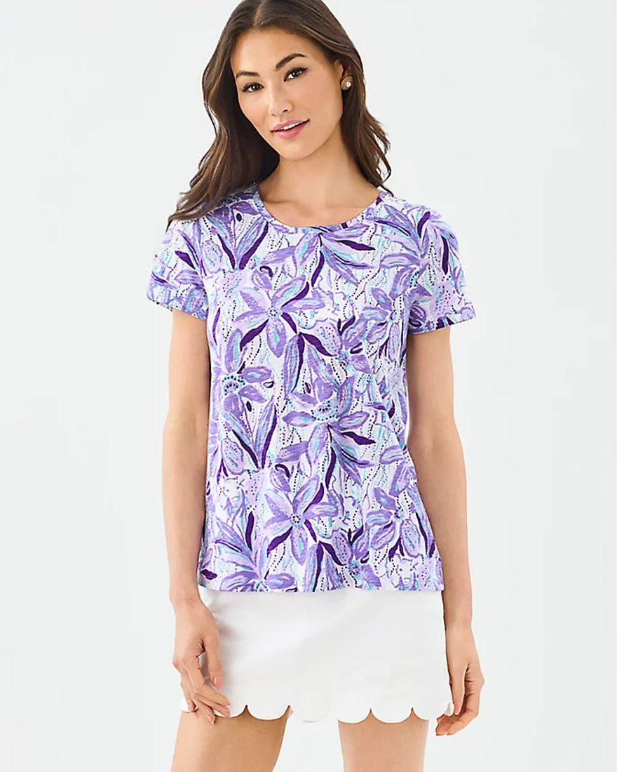 Lilly Pulitzer - Etta Scoop Neck Top - Tropicalia Purple Elephant In The Bloom