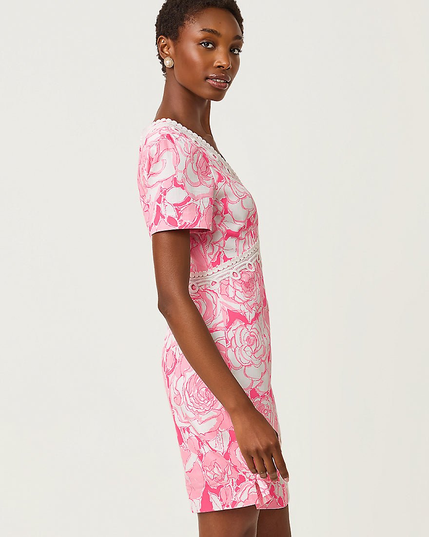 Lilly Pulitzer - Evita Short Sleeve Stretch Shift Dress - Confetti Pink Rosanna