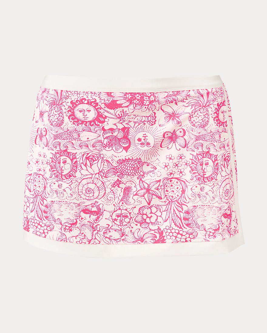 Lilly Pulitzer - Fantana Skirted Swim Bottom - Cherry Blossom Pink Fleur De Lilly