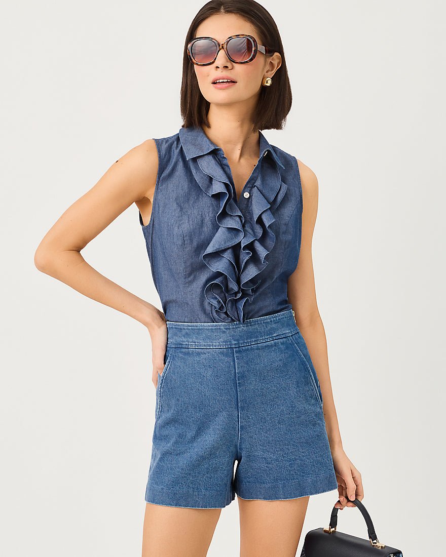 Lilly Pulitzer - Fenly Sleeveless Top - Indigo Chambray