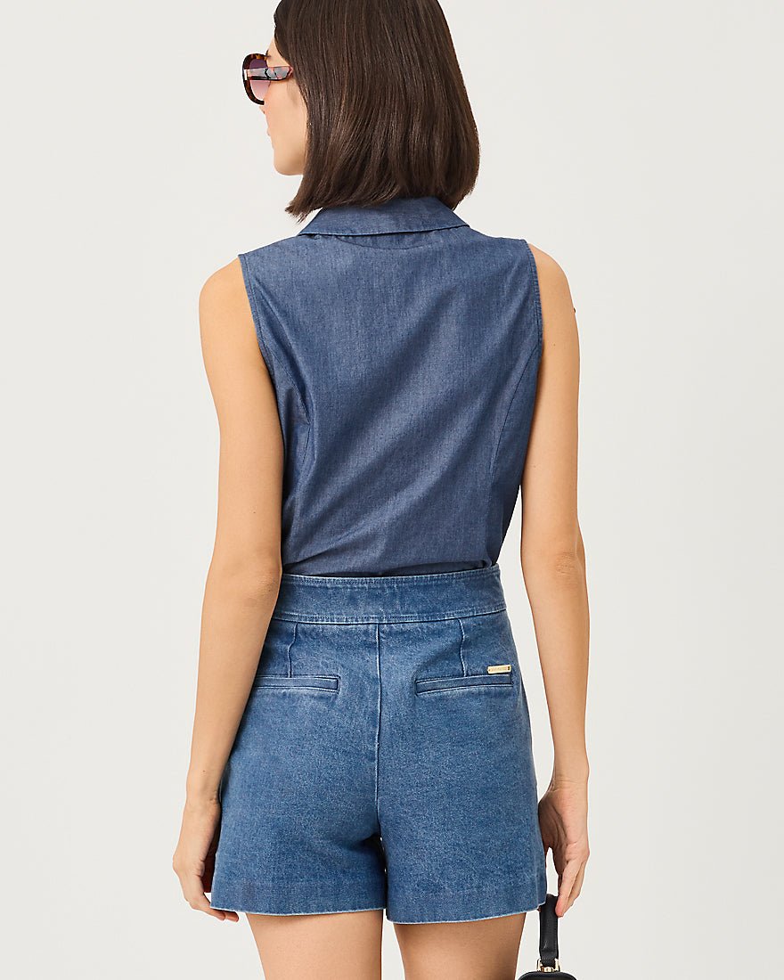 Lilly Pulitzer - Fenly Sleeveless Top - Indigo Chambray