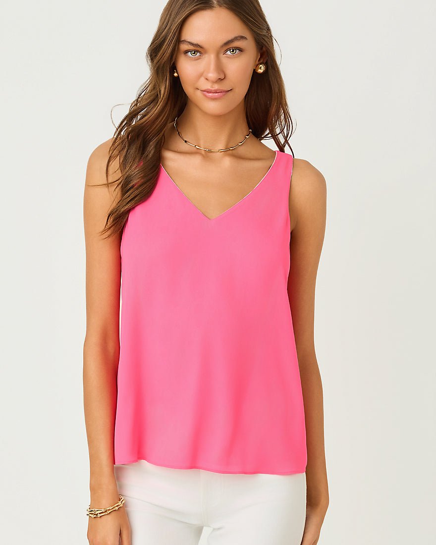 Lilly Pulitzer - Florin Straight Hem Top - Conch Shell Pink Lil Sunny Daisies