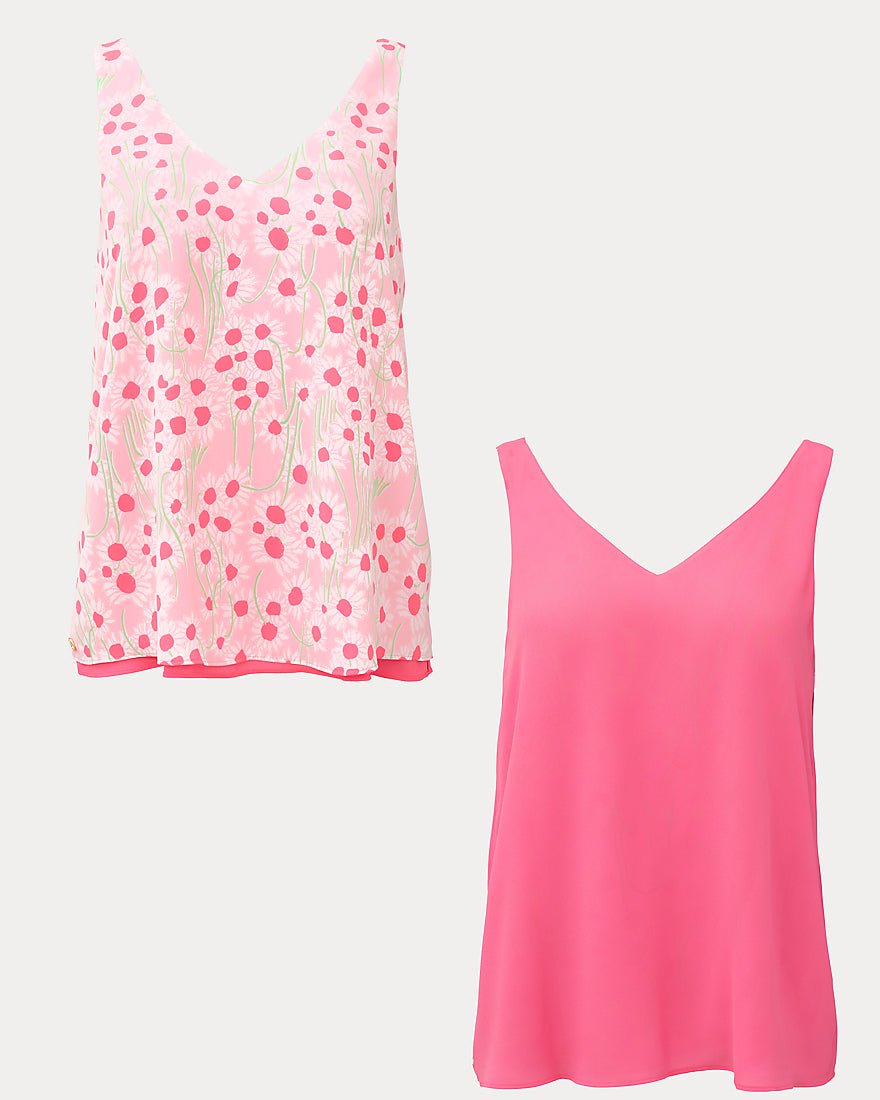 Lilly Pulitzer - Florin Straight Hem Top - Conch Shell Pink Lil Sunny Daisies