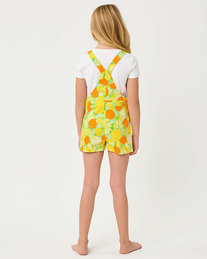 Lilly Pulitzer - Girls Daley Overalls - Island Palm Zesty