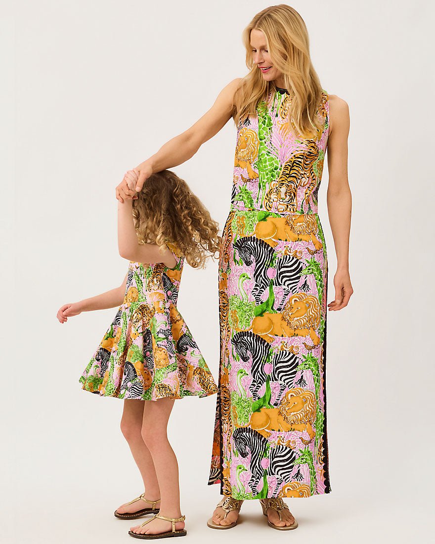 Lilly Pulitzer - Girls Idala Short Sleeved Dress - Multi Lillys Zoo