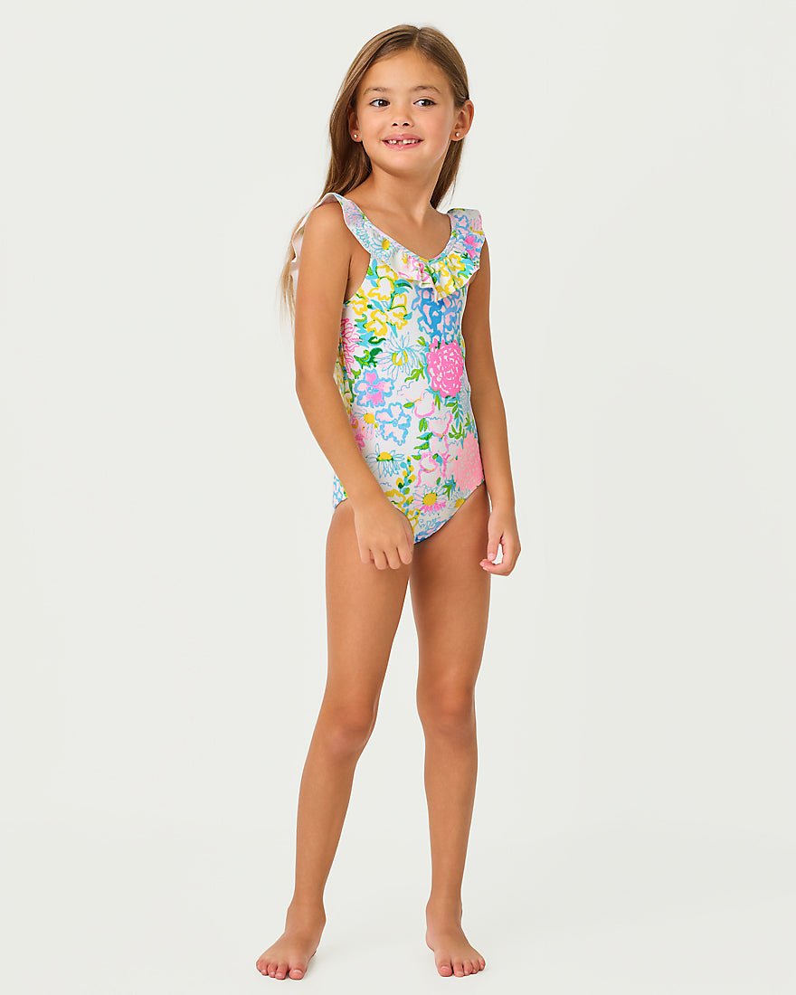 Lilly Pulitzer - Girls Janah Swimsuit Upf 50 Plus - Multi Lilly Garden