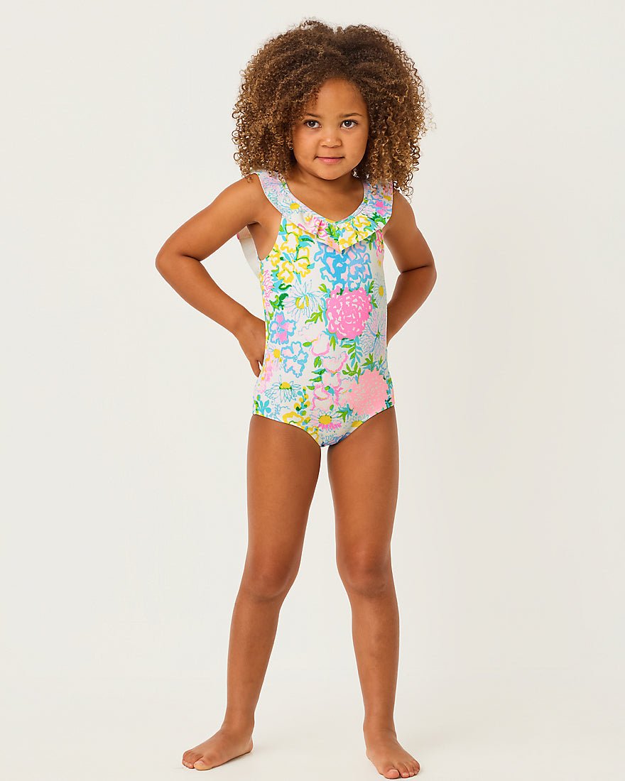Lilly Pulitzer - Girls Janah Swimsuit Upf 50 Plus - Multi Lilly Garden