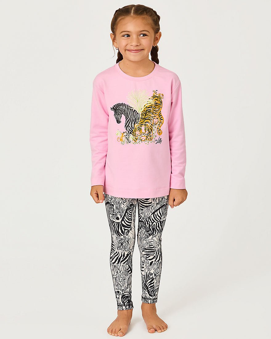 Lilly Pulitzer - Girls Mini Ballad Sweatshirt - Multi Lillys Zoo Graphic