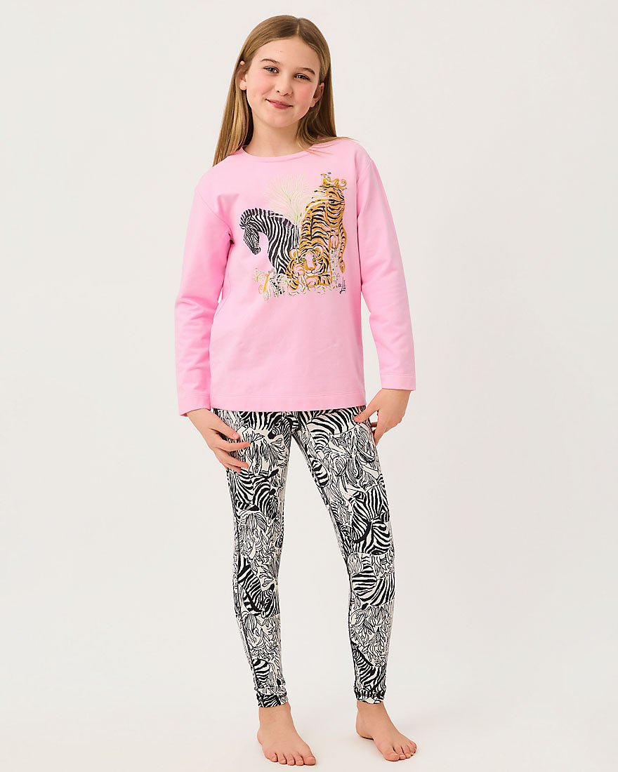 Lilly Pulitzer - Girls Mini Ballad Sweatshirt - Multi Lillys Zoo Graphic