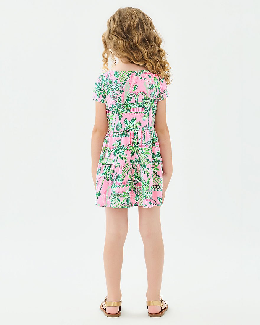 Lilly Pulitzer - Girls Mini Geanna Short Sleeve Dress - Mandevilla Baby Always Worth It