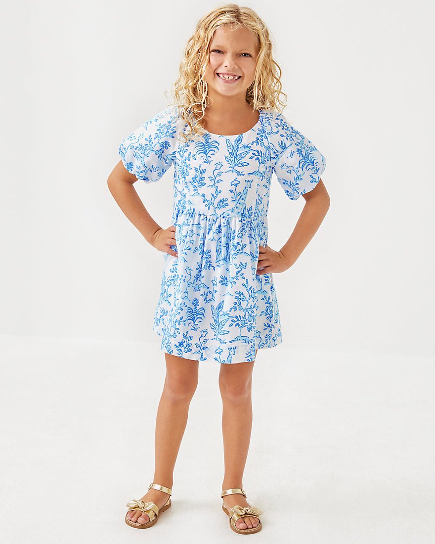 Lilly Pulitzer - Girls Mini Knoxlie Dress - Resort White Tall Tales