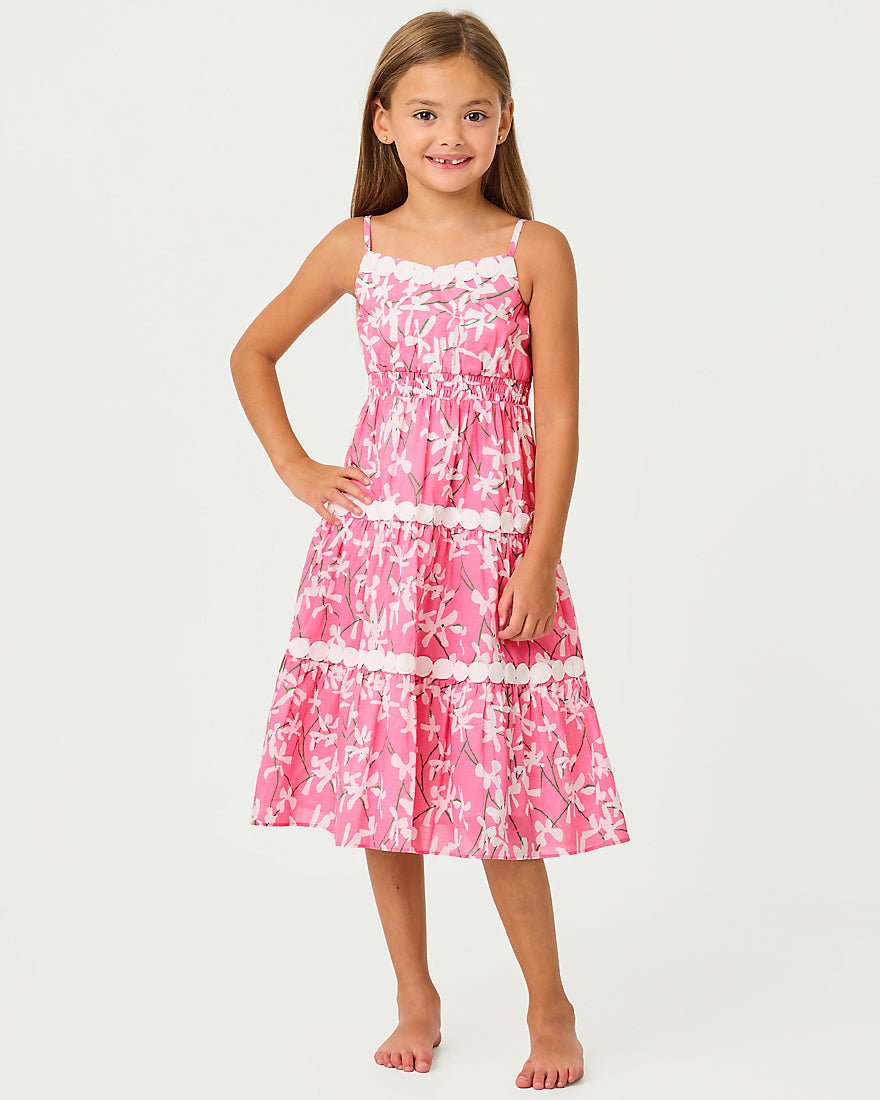 Girls Mini Zanna Midi Dress - Confetti Pink LIZA 3