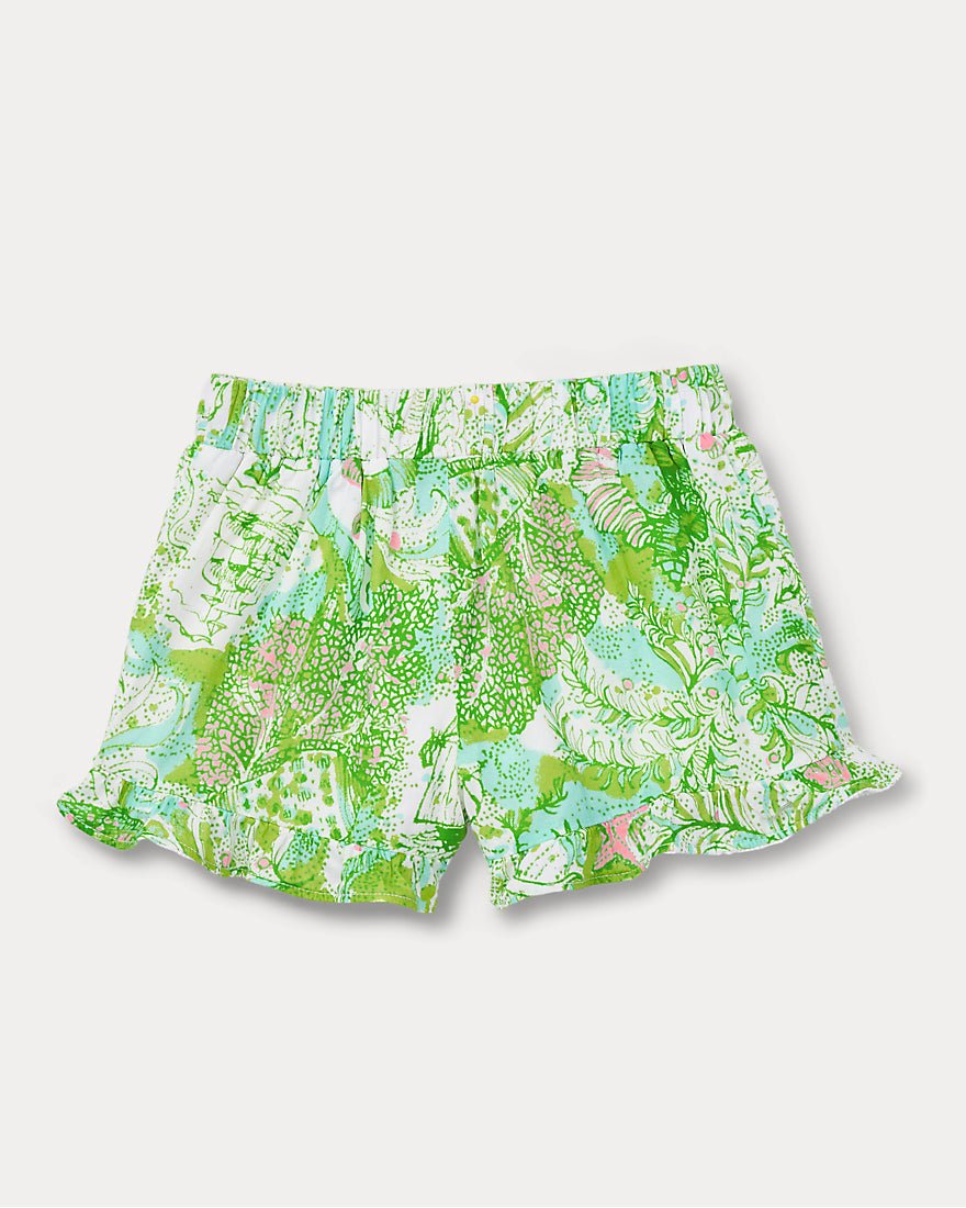 Lilly Pulitzer - Girls Talulah Ruffle Short - Resort White Ship To Shore